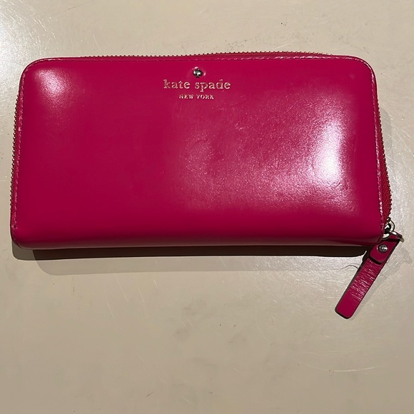 kate spade Handbags - ♠️Kate Spade Large Zip Continental Wallet Deep Pink